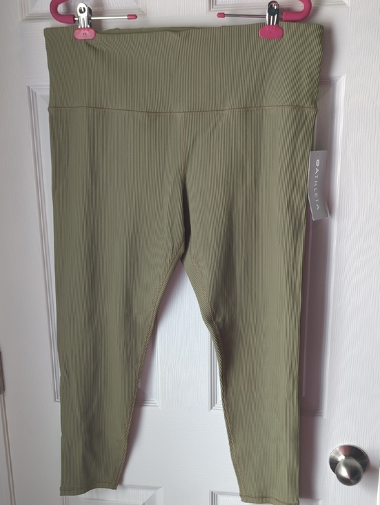 Athleta Pants - ATHLETA Eucalyptus Olive Ribbed  High-Waist Elation Leggings 2X